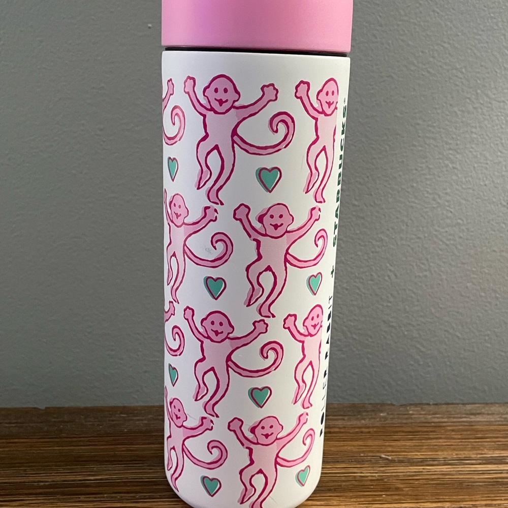 Starbucks Roller Rabbit Monkey Print Tumbler